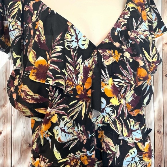 Denim & Co 20 Beach Women’s VNeck Ruffled SwimDress Plus 20 Swimsuit BathingSuit - Picture 5 of 9